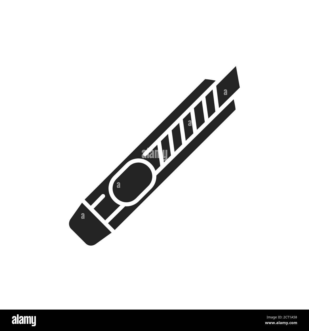 Box cutter black glyph icon. Stationery knife concept. School, office