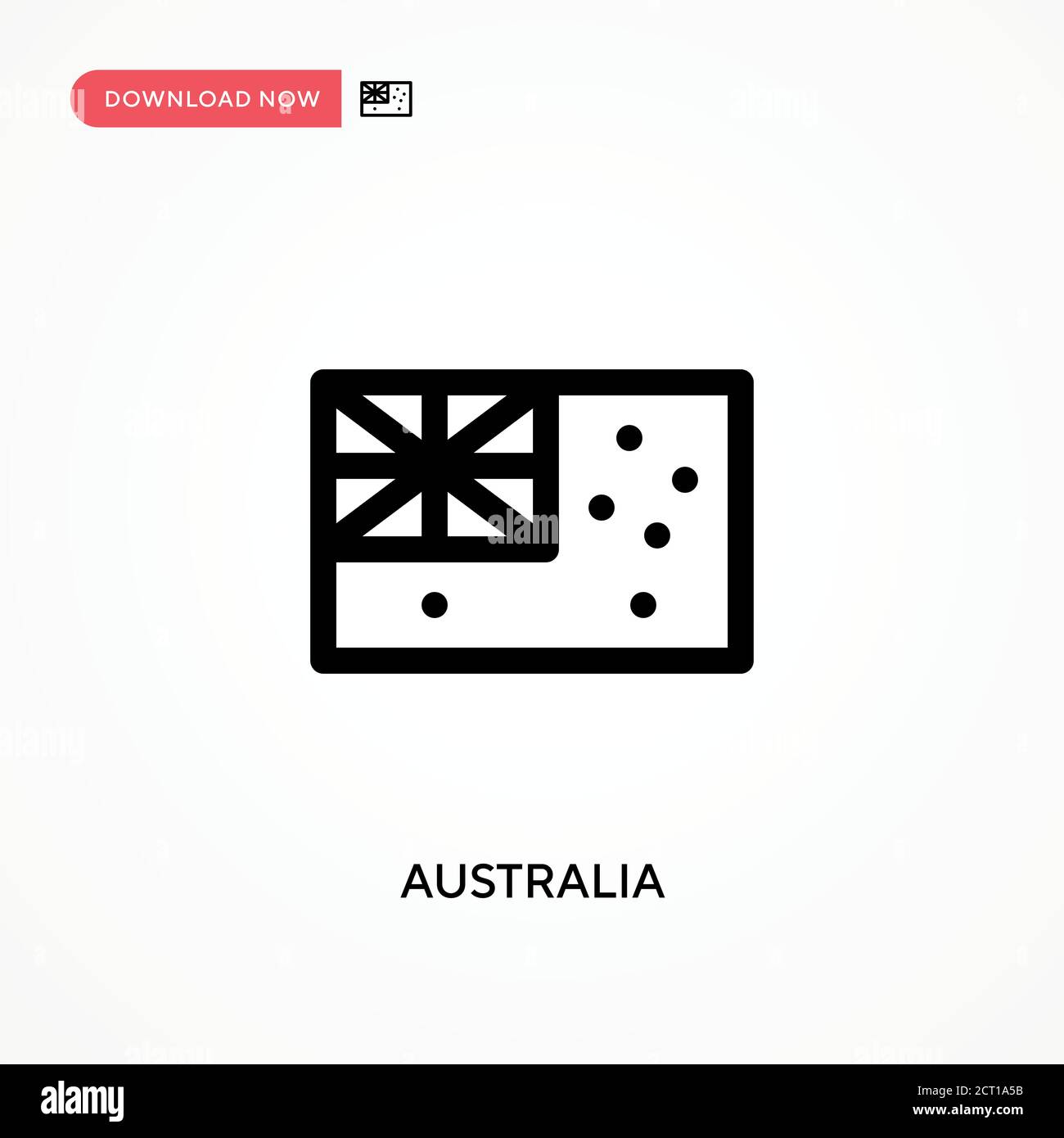 Australia Simple vector icon. Modern, simple flat vector illustration for web site or mobile app Stock Vector