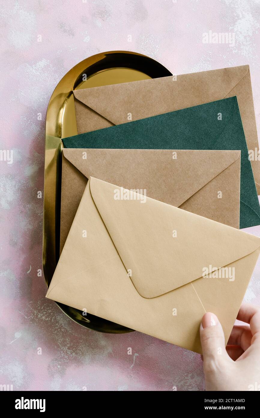 Envelope in tray hi-res stock photography and images - Alamy