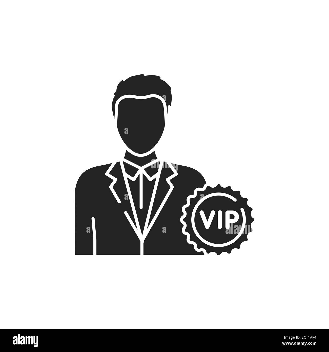Vip person glyph black icon. Exclusive membership. Sign for web page
