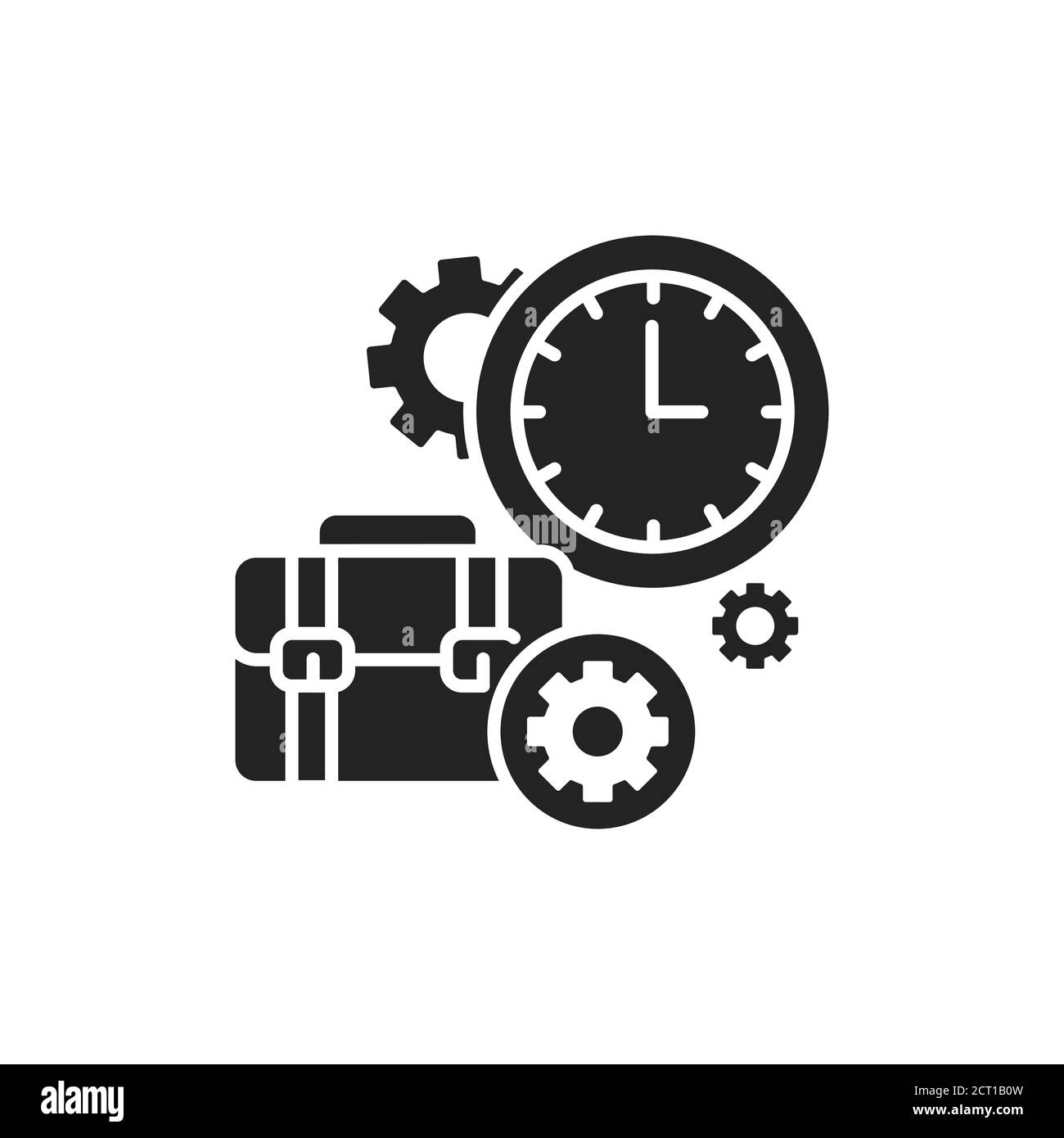 Work time color line icon. Effective time spending. Workflow management, planning and control concept. Business process. Sign for web page, mobile app Stock Vector
