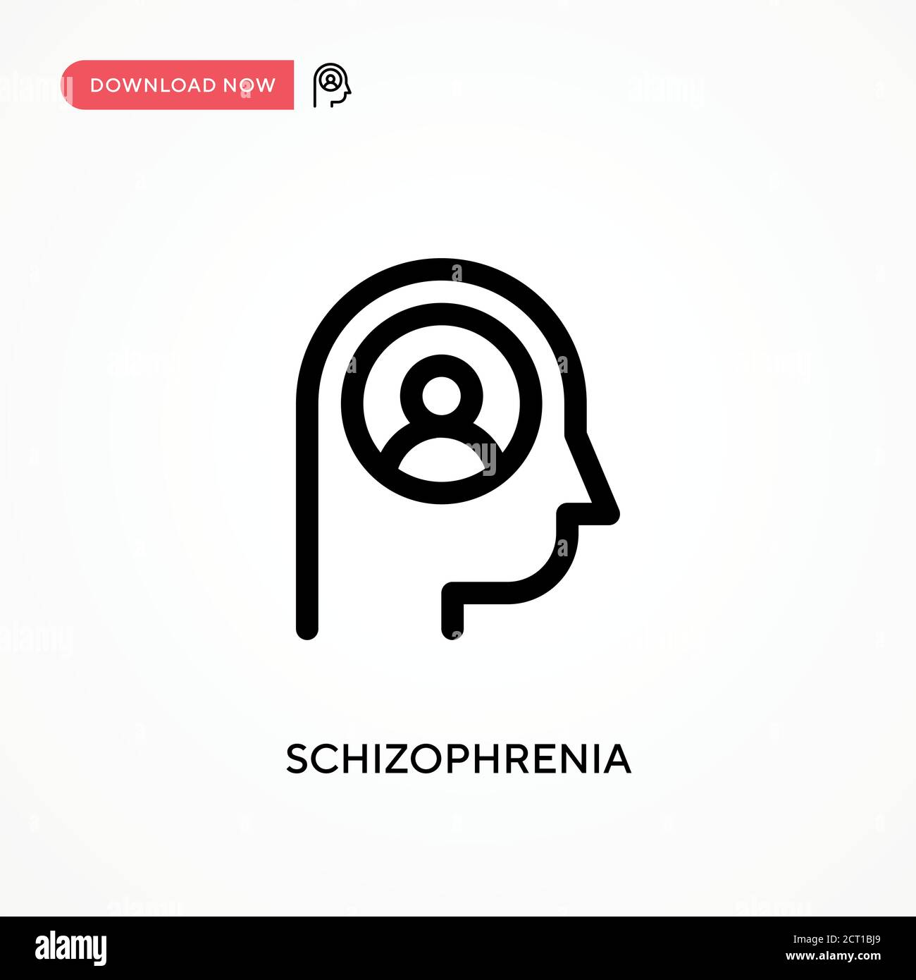 Schizophrenia Simple vector icon. Modern, simple flat vector illustration for web site or mobile app Stock Vector
