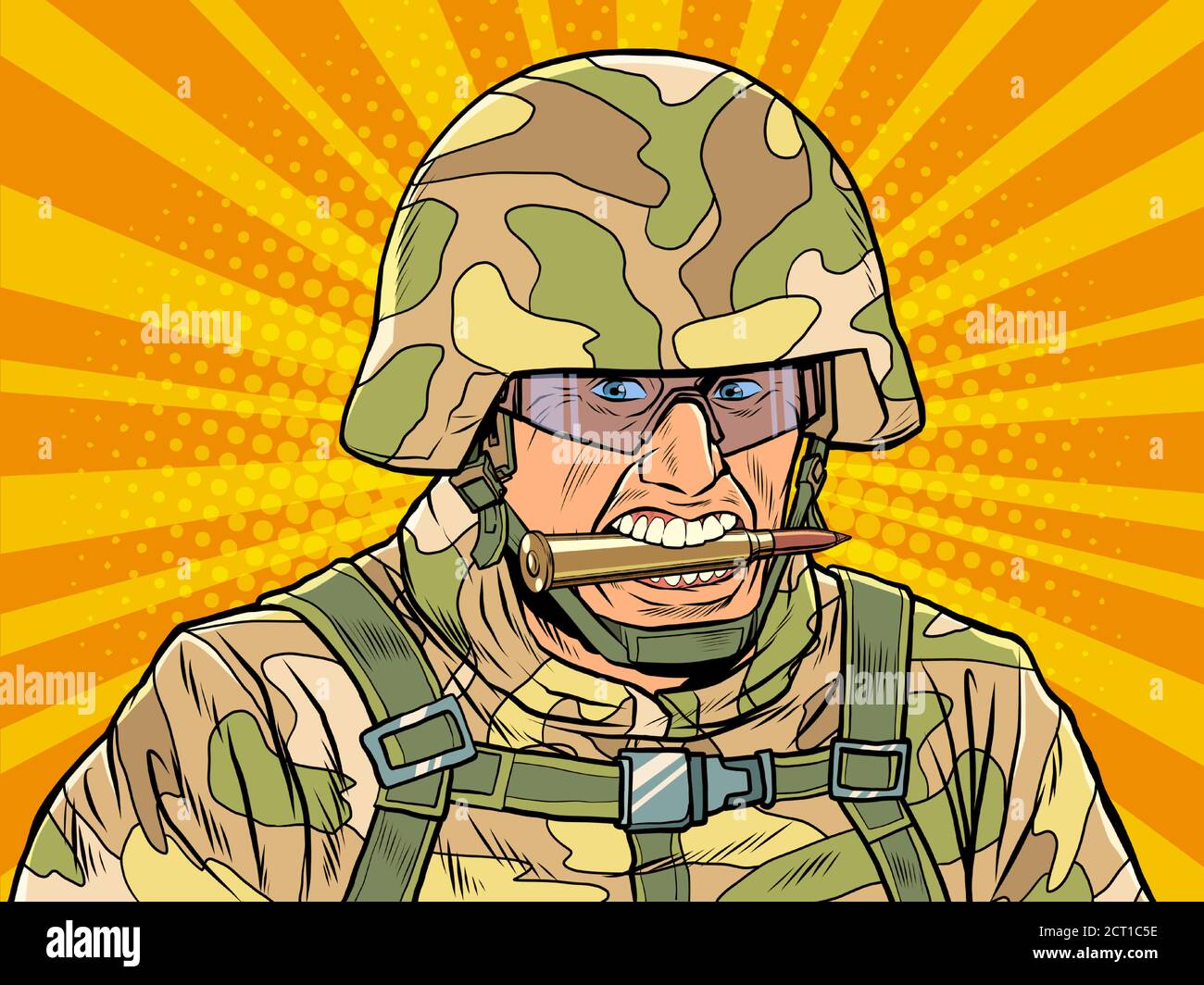 Aggressive military in camouflage and helmet Stock Vector Image & Art ...
