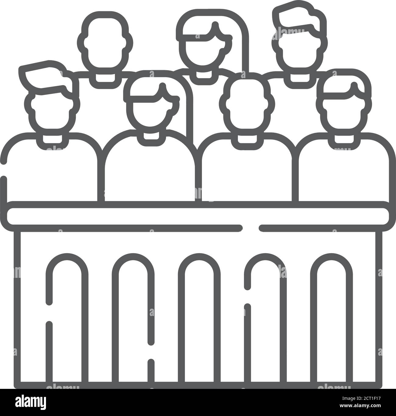 Jury trial line black icon. Courthouse concept. decision on a disputed  issue in a civil or criminal case or an inquest Stock Vector Image & Art -  Alamy