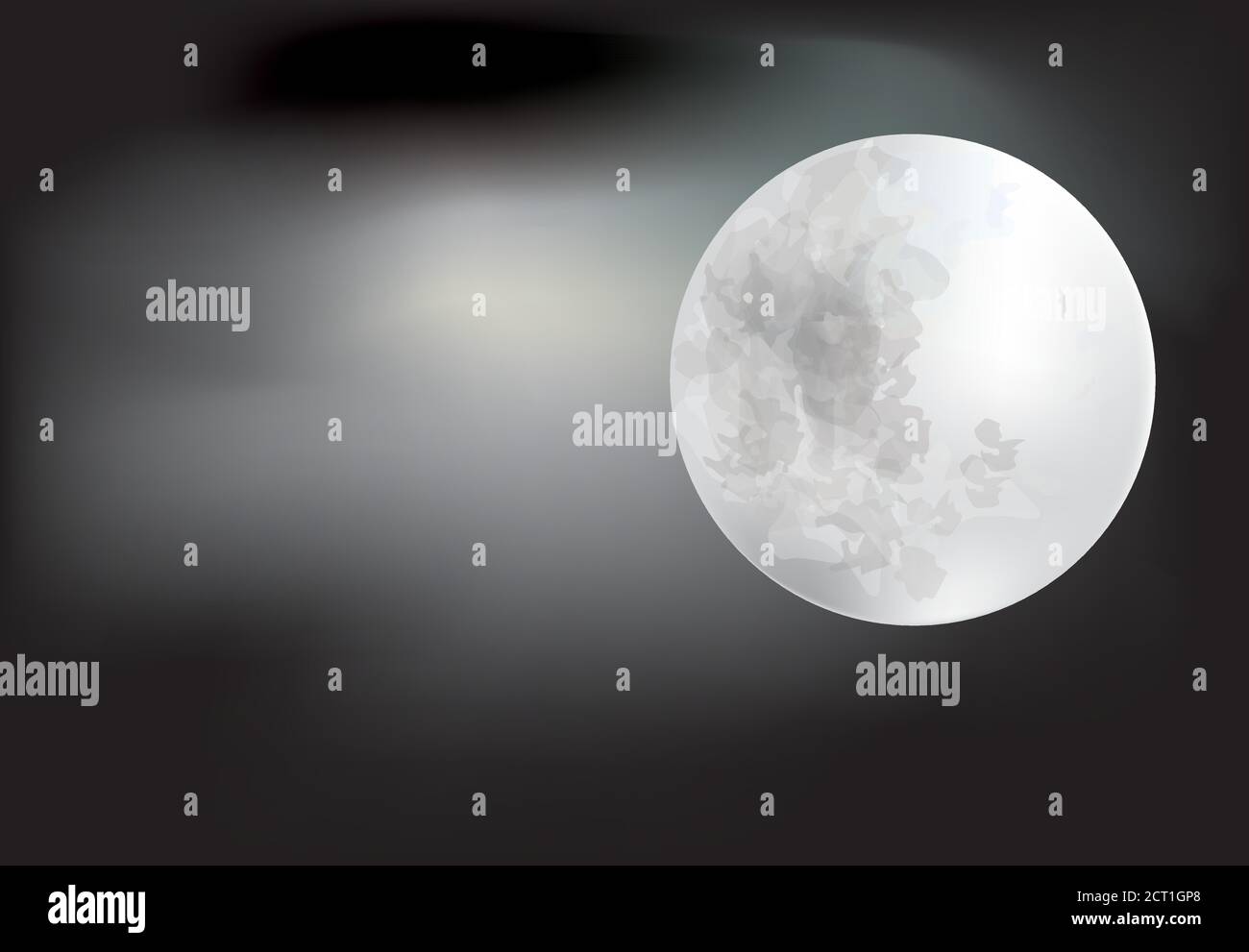 Full moon on dark background, vector Stock Vector