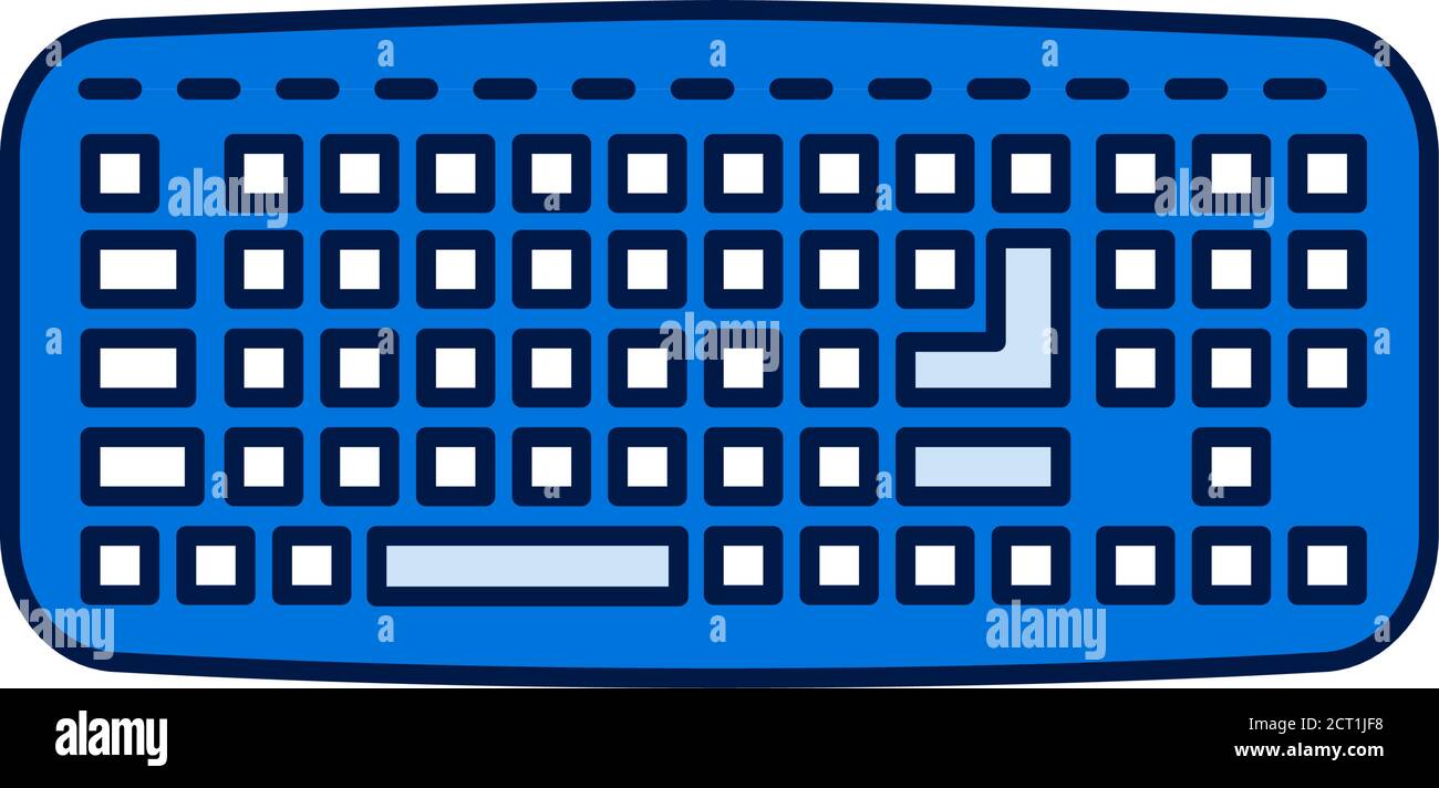 Keyboard color line icon. Input device. Allows a person to enter ...