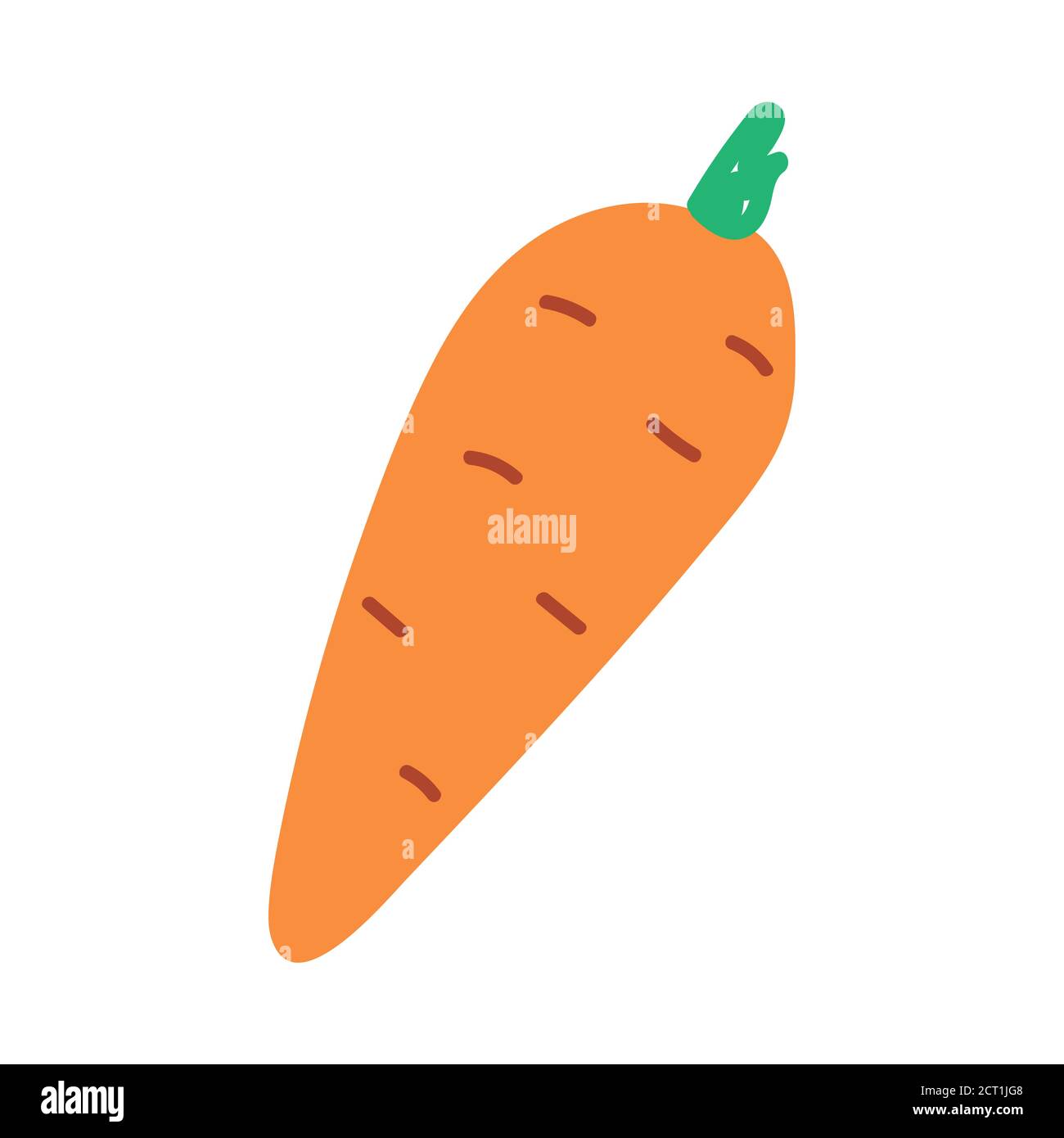 Hand drawn vegetable. Colored carrot. Stock Vector