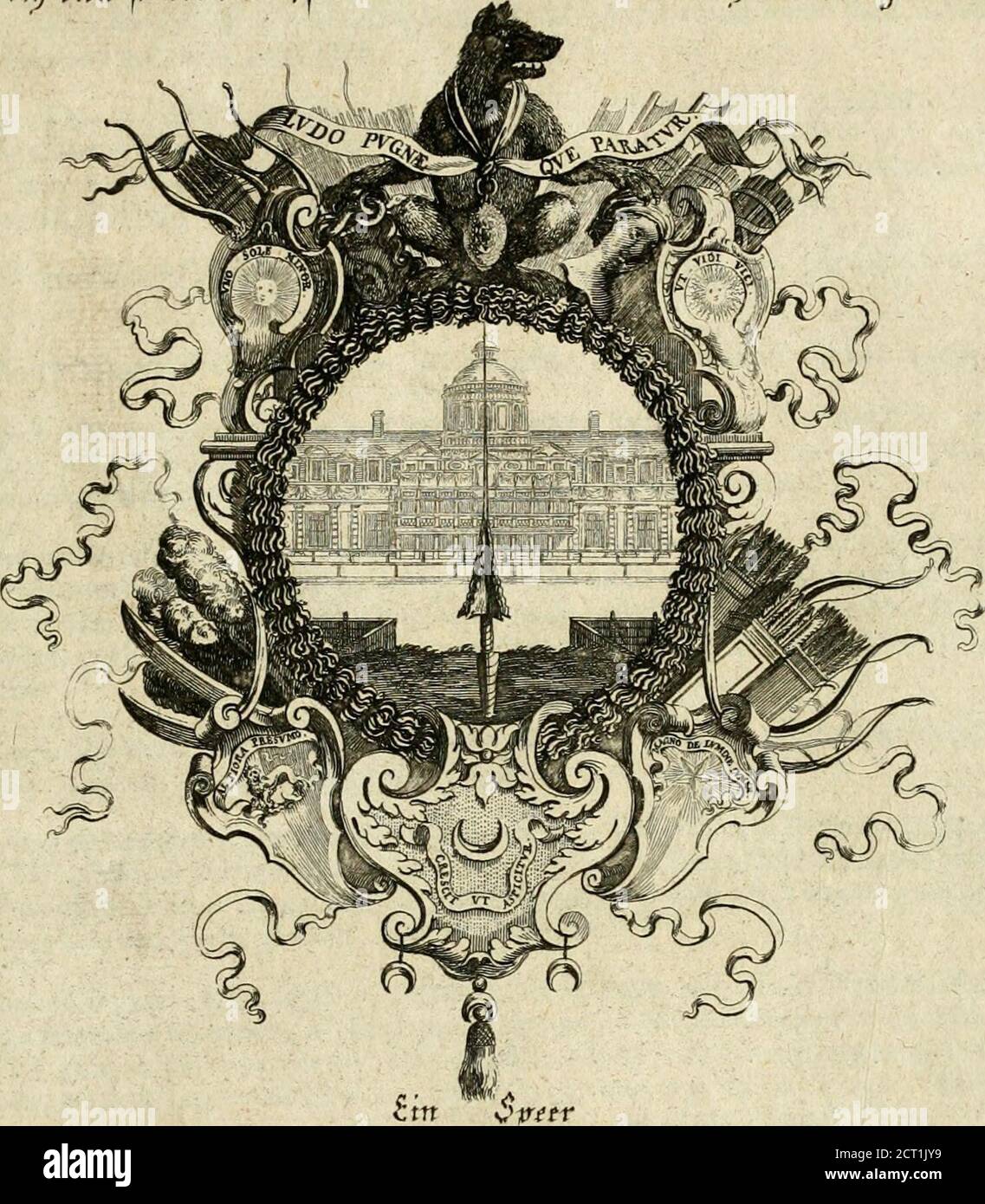 . Tapisseries du roy, ou sont representez les quatre elemens et les quatre saisons : avec les devises qvi les accompagnent & leur explication = Königliche französische Tapezereyen, oder überauss schöne Sinn-Bilder, in welchen die vier Element, samt den vier Jahr-Zeiten, neben den Dencksprüchen und ihren Ausslegungen, vorgestellet werden . t, agréable. De plaifir on fe feut toucher iMes traits en mefme temps me rendent redoutable^Sans amour & fans crainte,on ne peut maprocher ;Aulfi parmy Thorreur des Armes,On ne vit jaoïaii tant de charmes, 2&gt;aö^ien fo mot %m $pi( ai$ ailcß îiim; Mrieatn vi Stock Photo