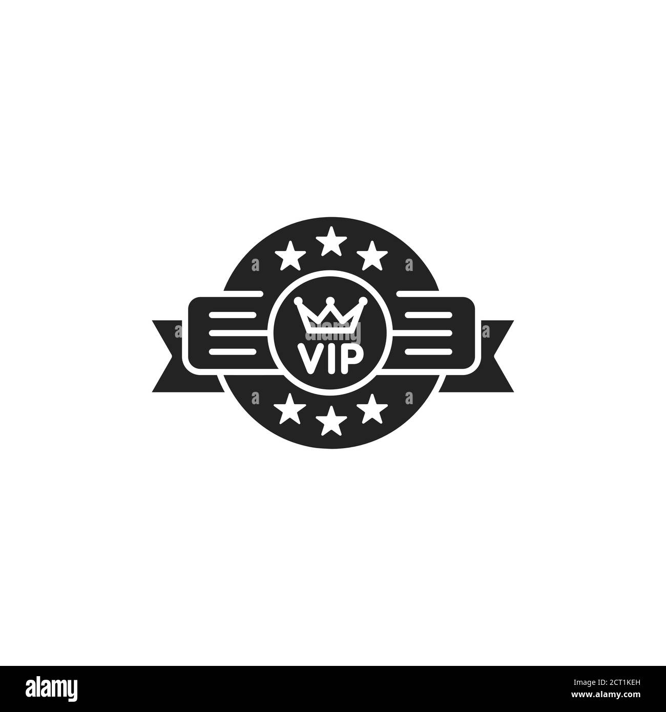 Vip emblem glyph black icon. Exclusive membership. Sign for web page