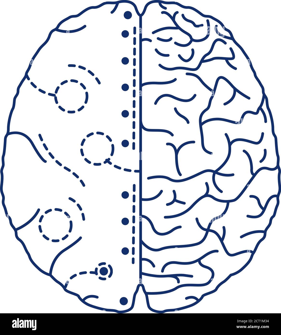 Artificial brain black line icon. Software and hardware with cognitive abilities similar to those of human brain.Pictogram for web page, mobile app Stock Vector