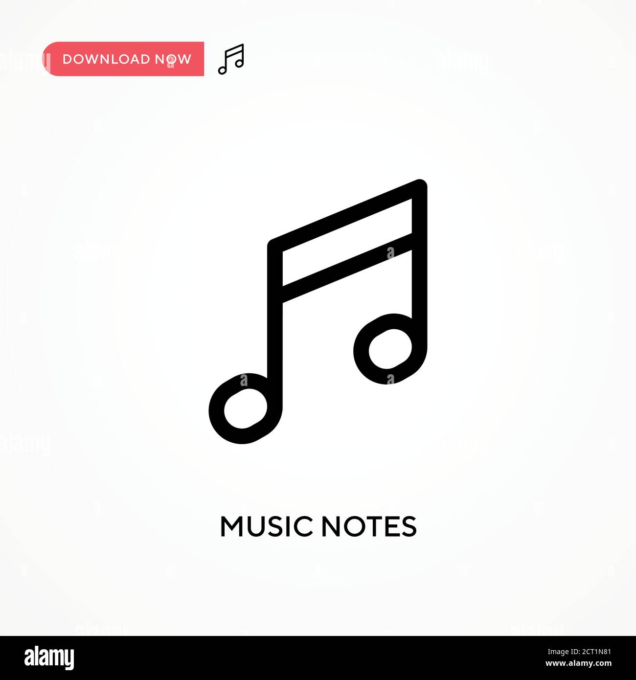 Music notes Simple vector icon. Modern, simple flat vector illustration ...