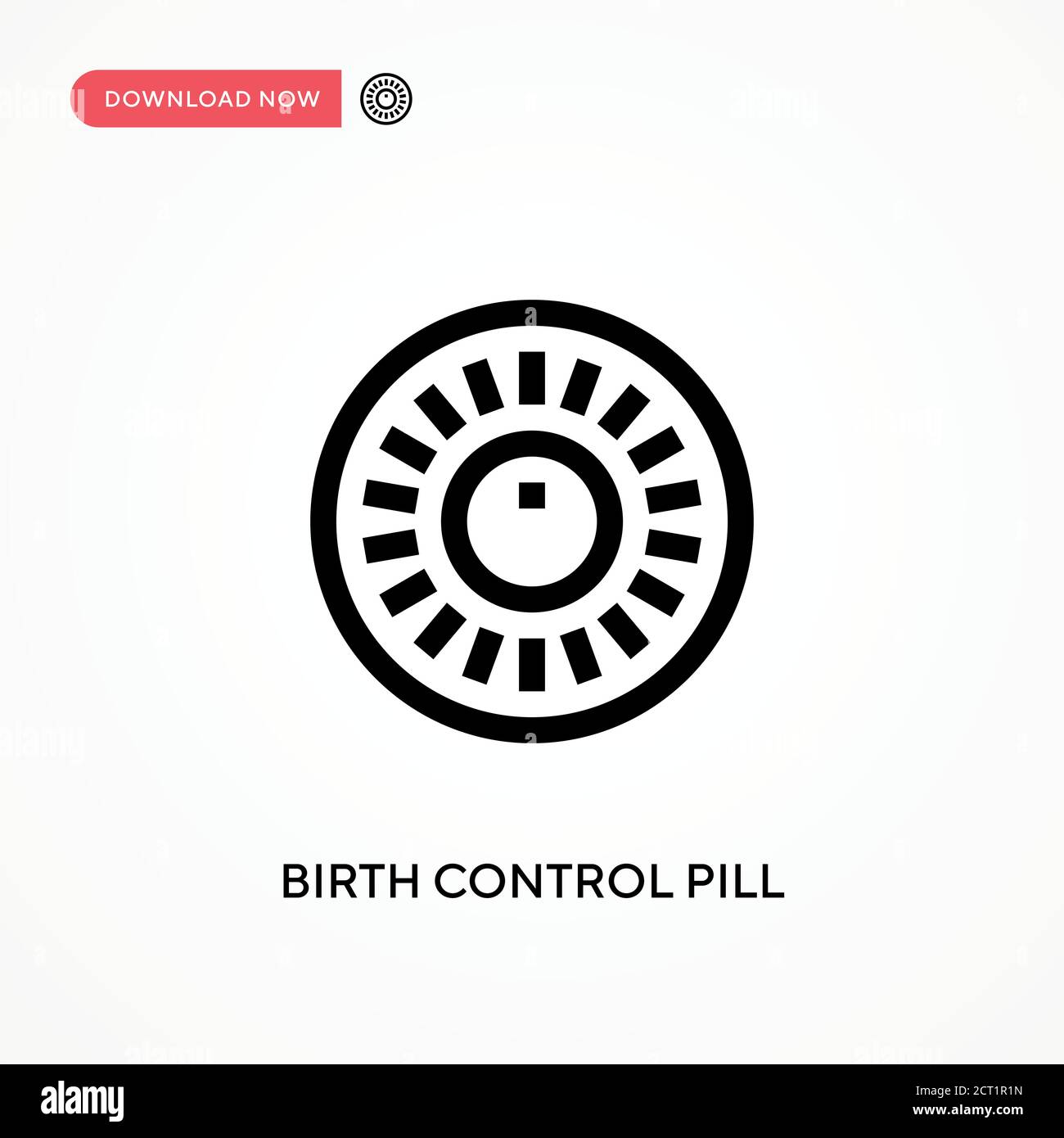Birth control pill Simple vector icon. Modern, simple flat vector illustration for web site or mobile app Stock Vector