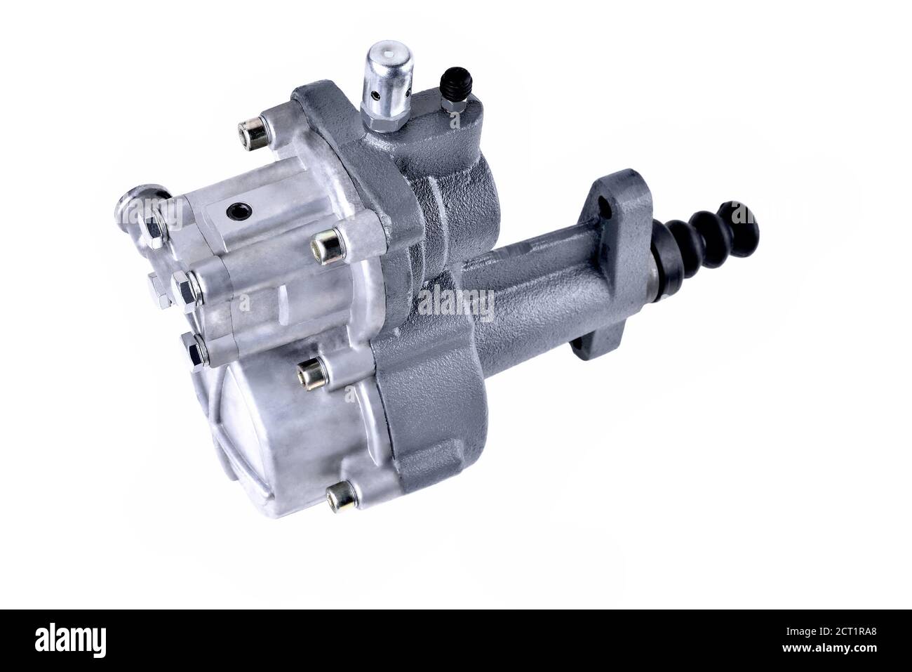 pneumatic hydraulic clutch booster of a truck, auto parts, auto parts for a truck close-up Stock Photo