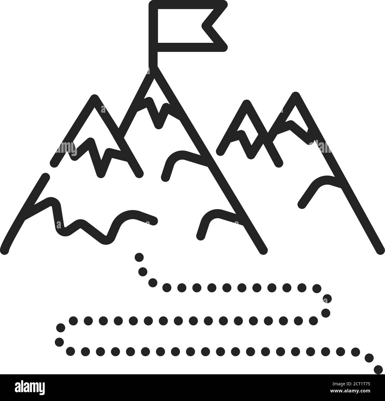 Mountaineering black line icon. Winter kind of sport. Include traditional outdoor climbing, skiing. Pictogram for web page, mobile app, promo. UI UX Stock Vector
