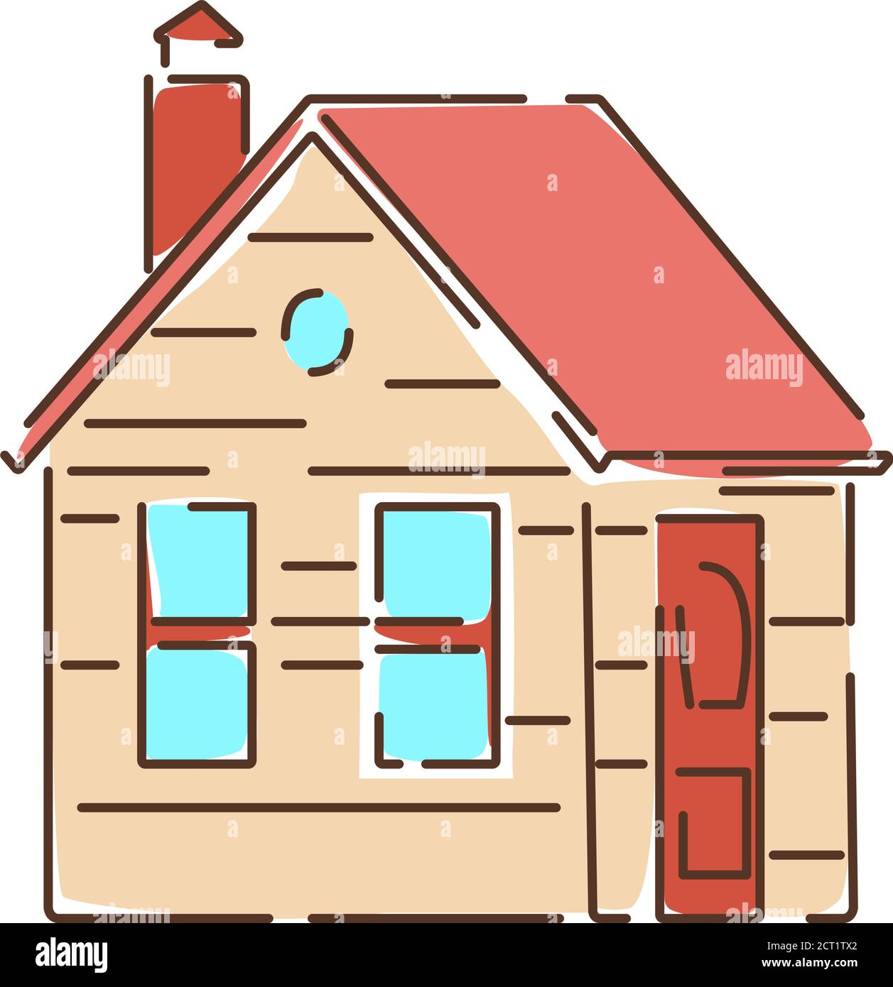 House color line icon. A building that functions as a home. Pictogram ...