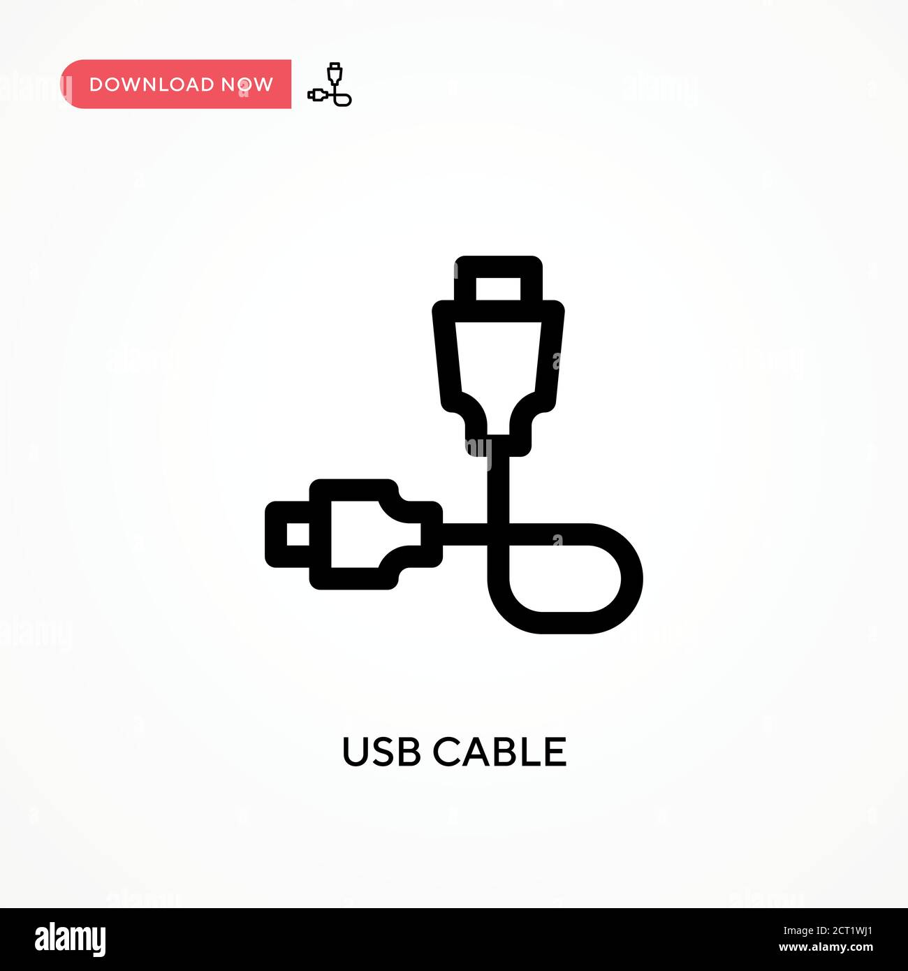Usb cable Simple vector icon. Modern, simple flat vector illustration for web site or mobile app Stock Vector