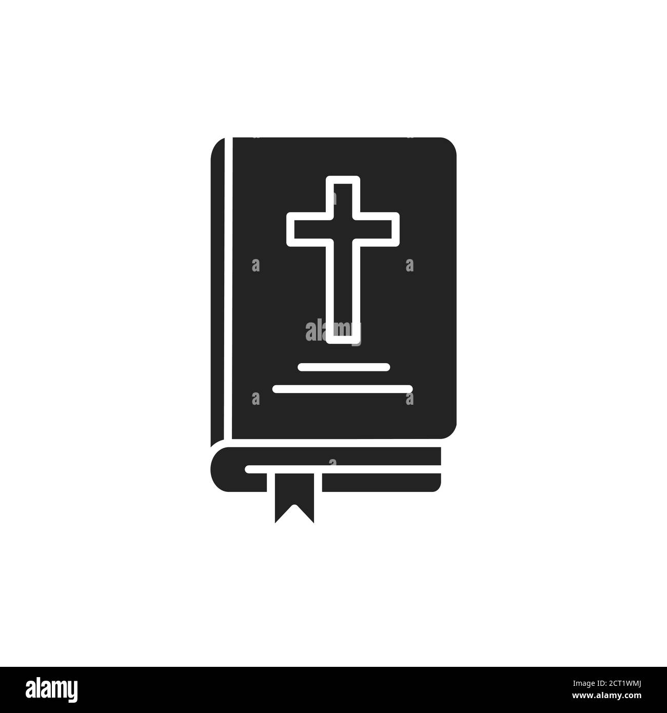 Bible black glyph icon. The account of God s action in the world, and his purpose with all creation. Pictogram for web page, mobile app, promo. UI UX Stock Vector