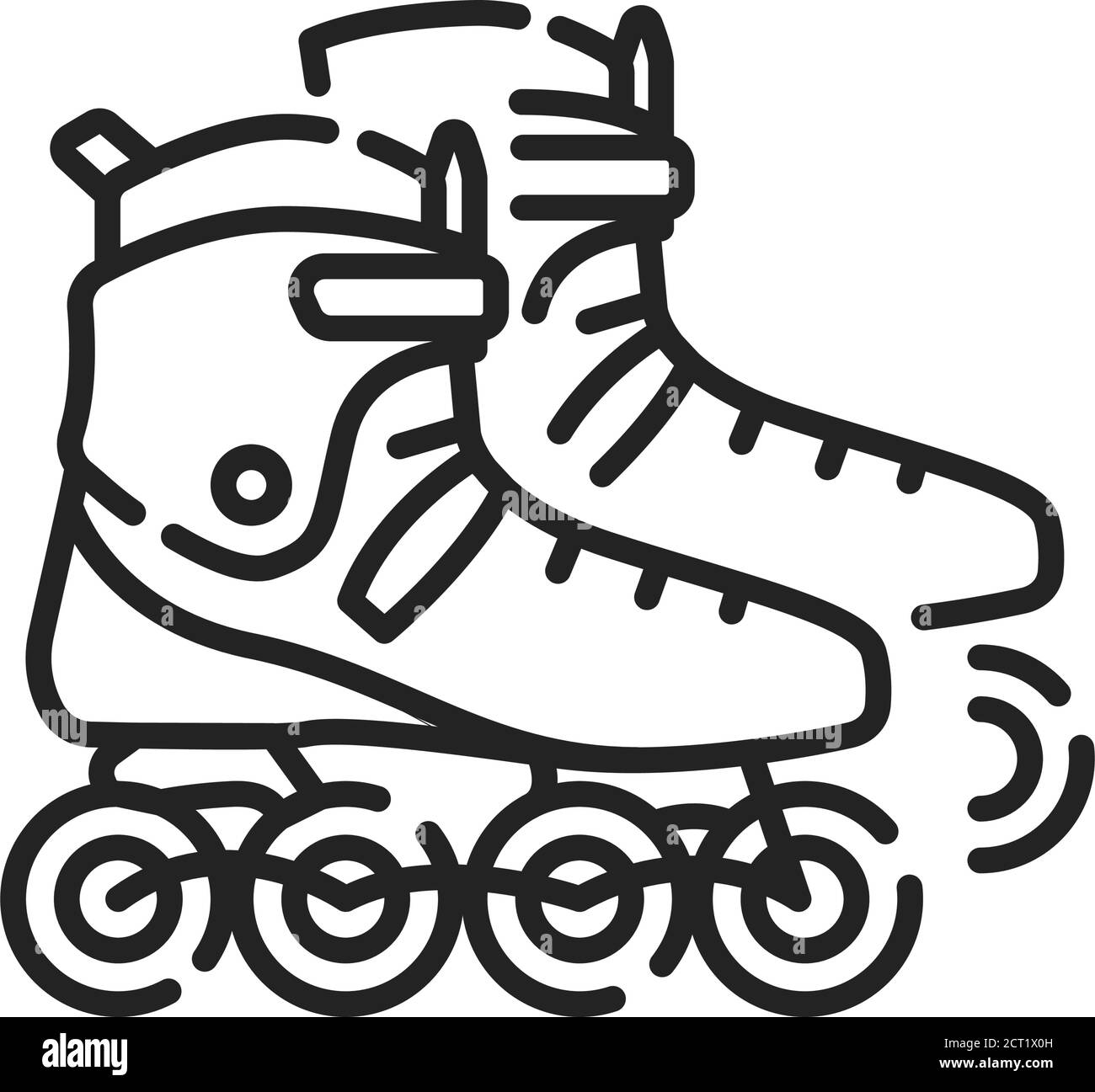 Rollerblading black line icon on white background. Riding and stunts on  roller skates. Participation in competitions. Pictogram for web page,  mobile Stock Vector Image & Art - Alamy