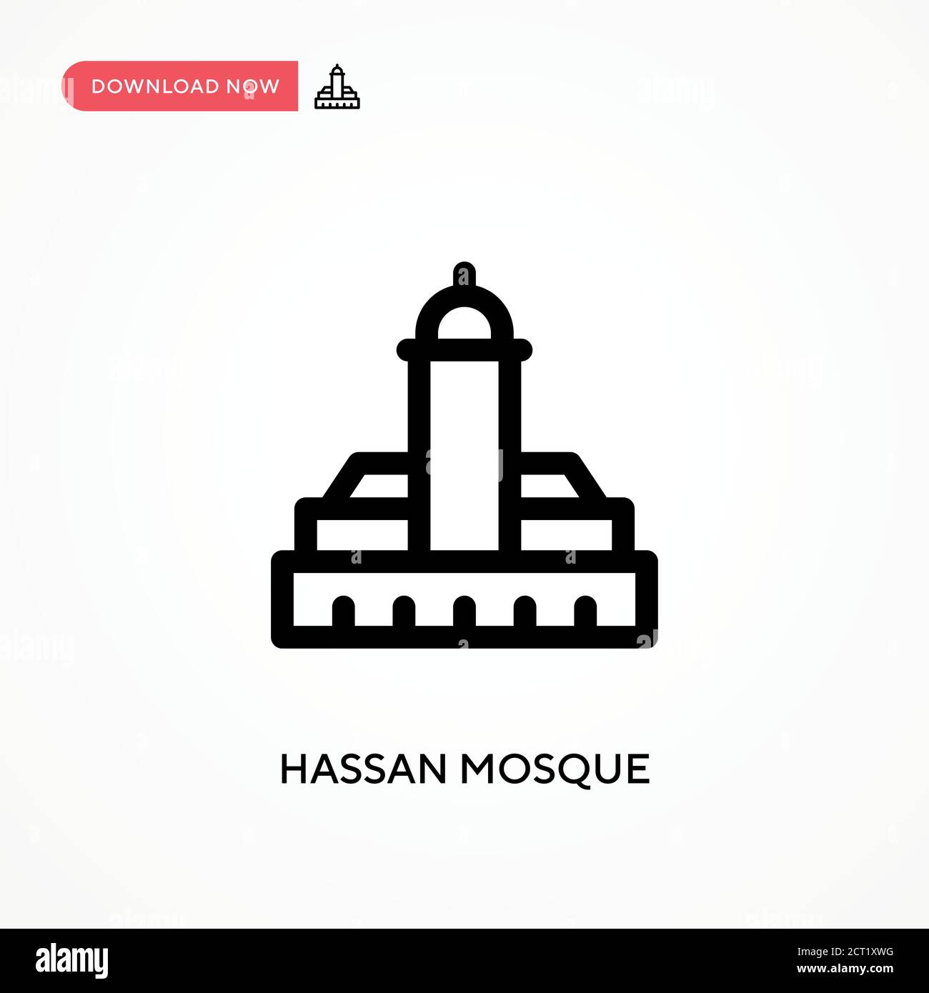 Hassan mosque Simple vector icon. Modern, simple flat vector ...