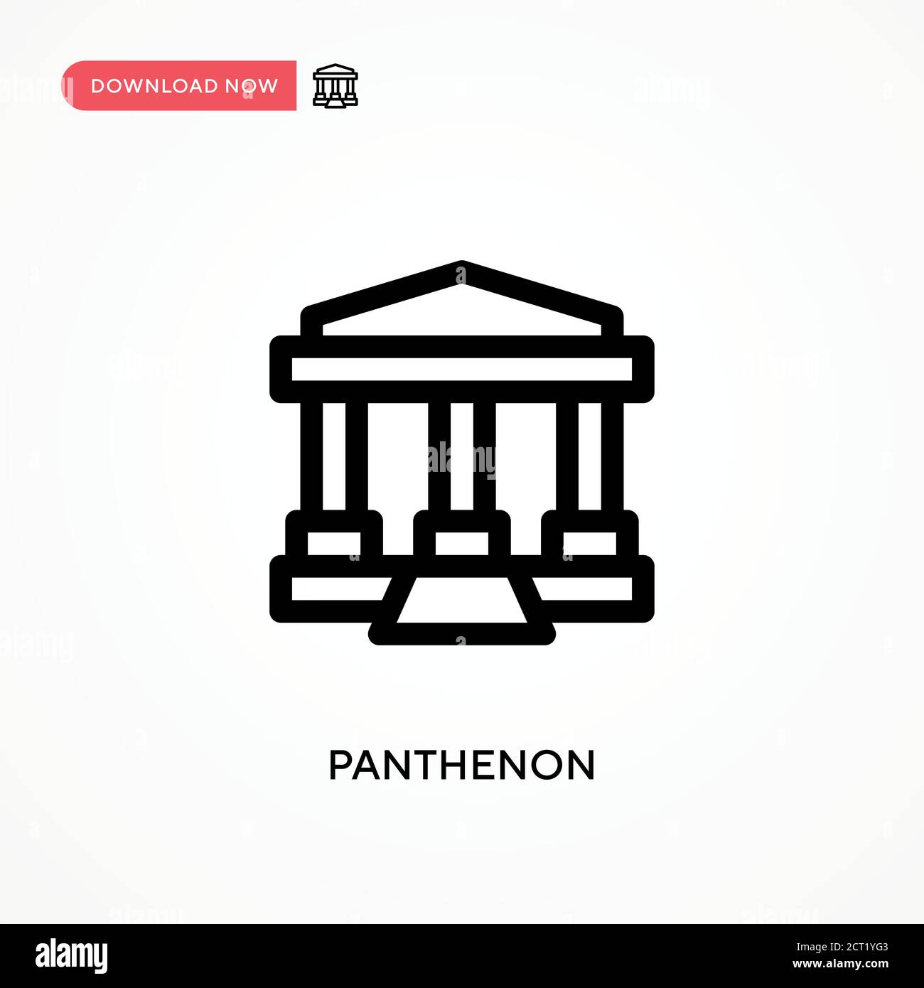 Panthenon Simple vector icon. Modern, simple flat vector illustration for web site or mobile app Stock Vector