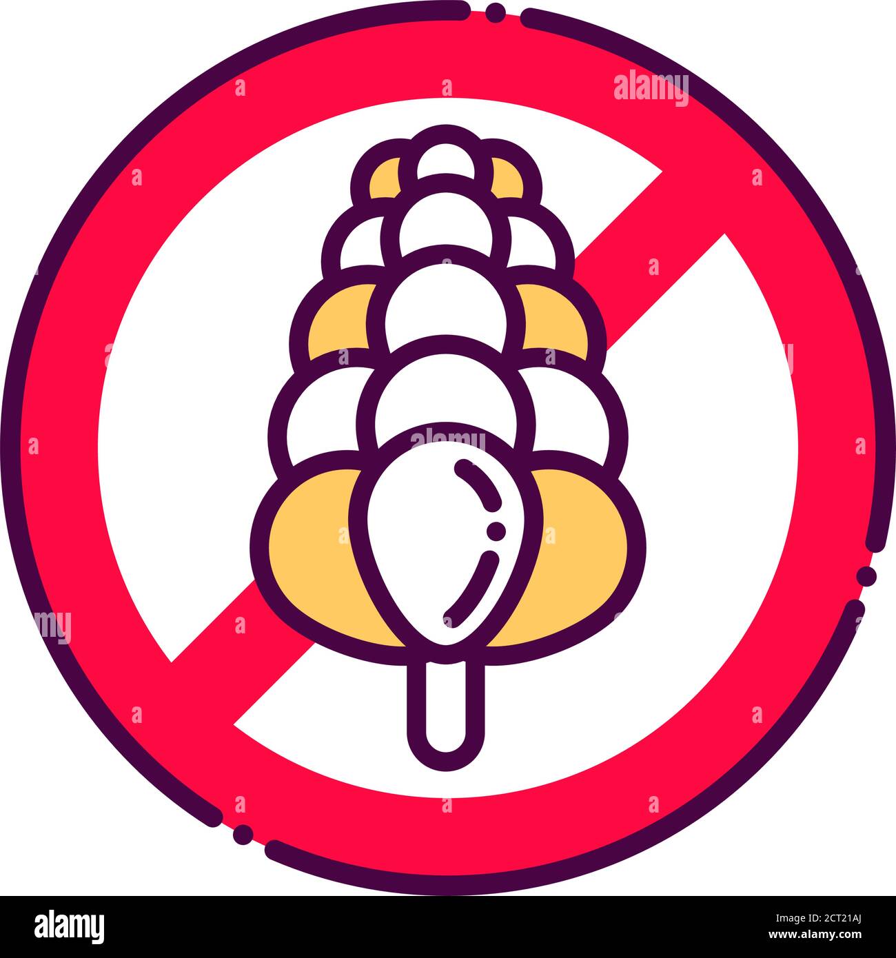 Lupine free line color icon. Allergenic ingredient. Food intolerance ...