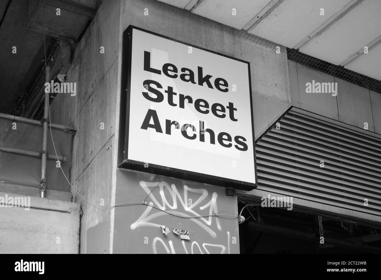 Leake Street tunnel - home to Colourful graffiti and contemporary wall murals. Waterloo, London, England, UK. Stock Photo