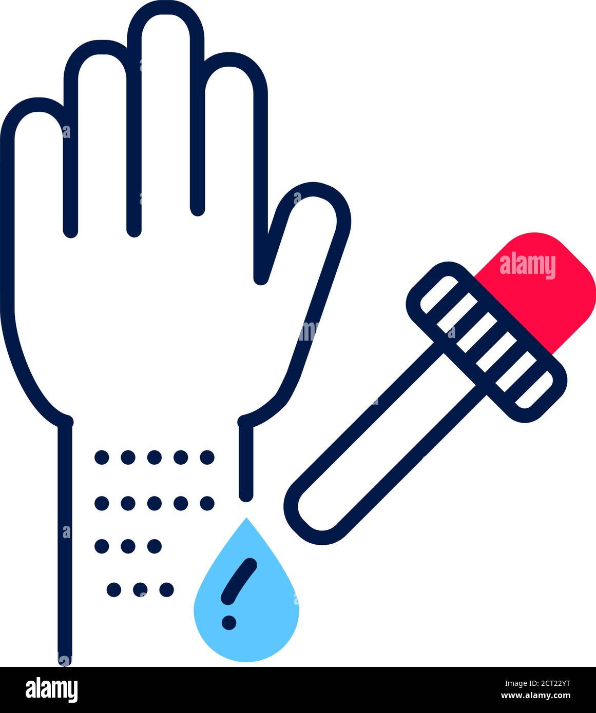 Allergy tested line color icon. Allergic reaction concept. Medical