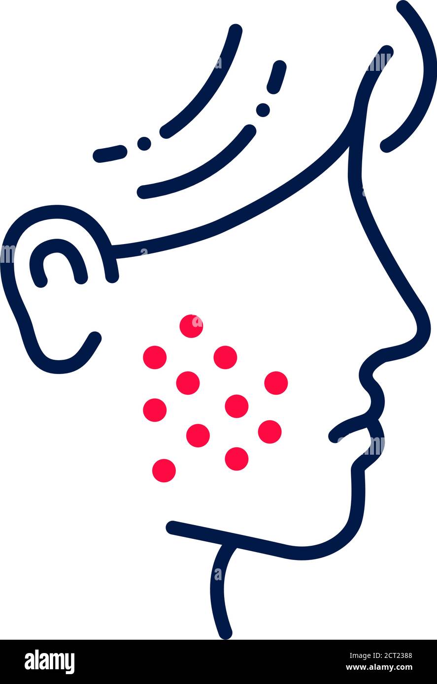 Allergy symptoms line color icon. Skin rash. Dermatological diseases