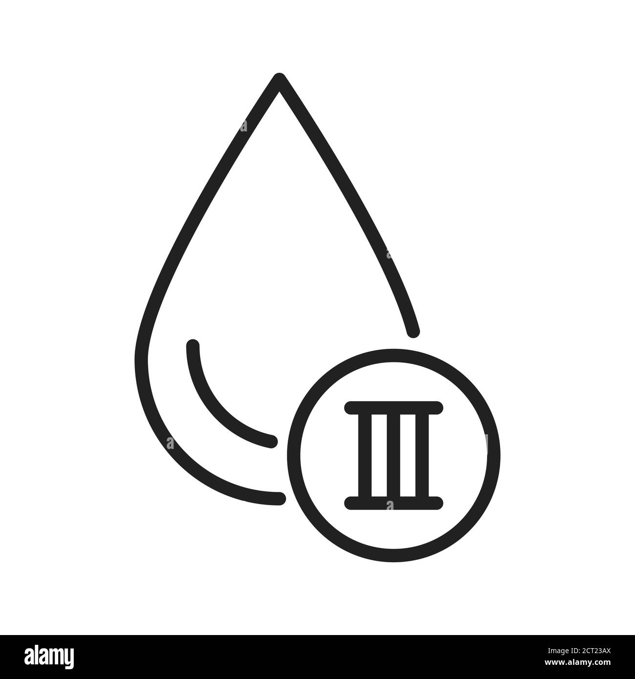 3 blood group black line icon. Donation, charity concept. Blood banking transfusion. Pictogram for web, mobile app, promo. UI UX design element Stock Photo