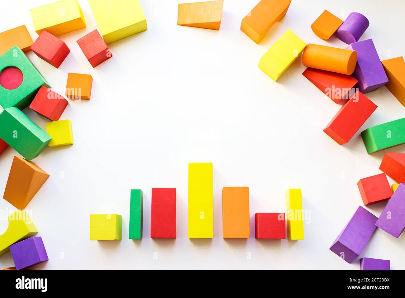 Colorful constructor, logic game, cubic mosaic.The concept of logical thinking, geometric shapes. The concept of education, child development, logic a Stock Photo