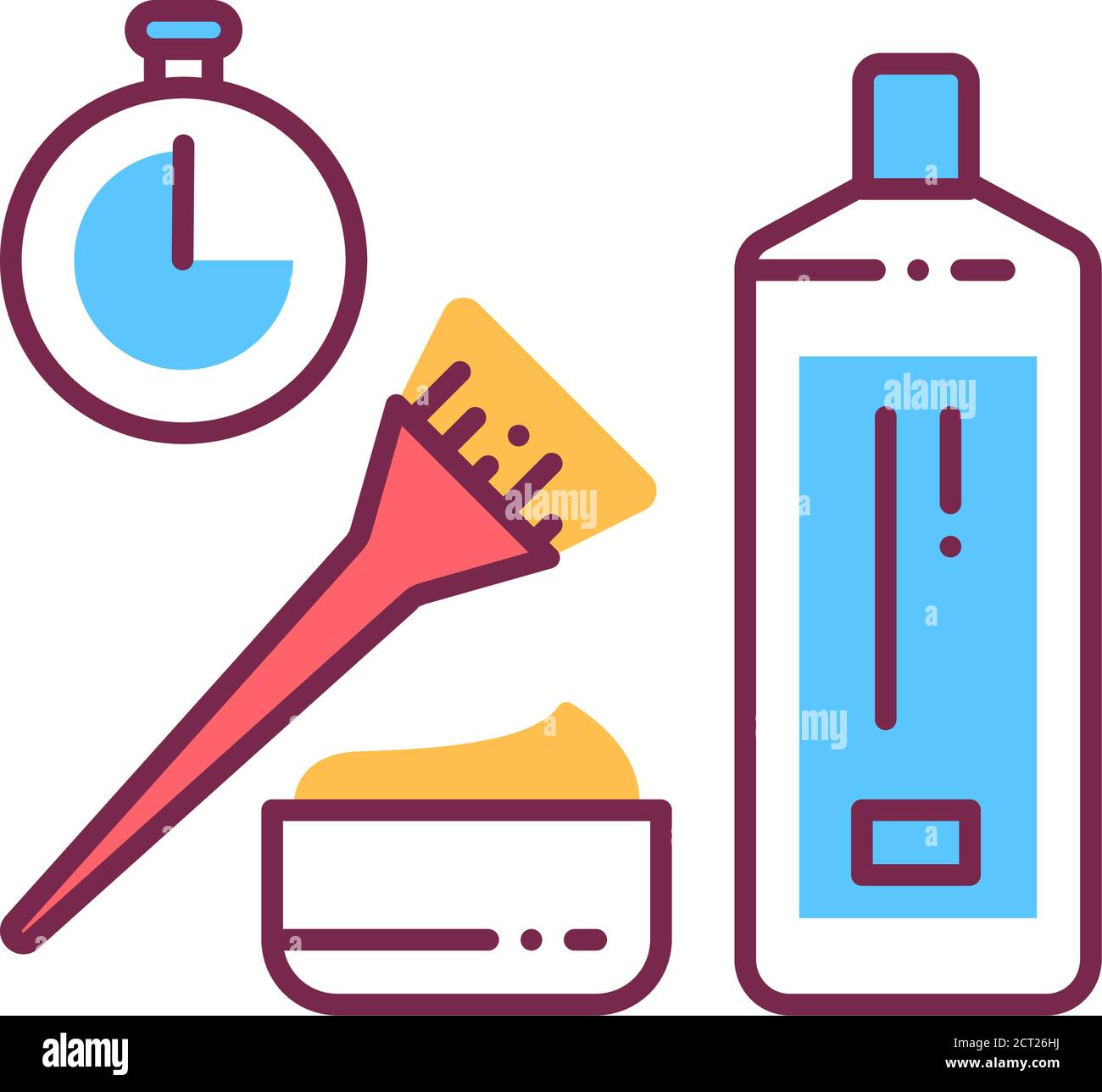 Procedure for hair restoration, botox, keratin color line icon. Hair