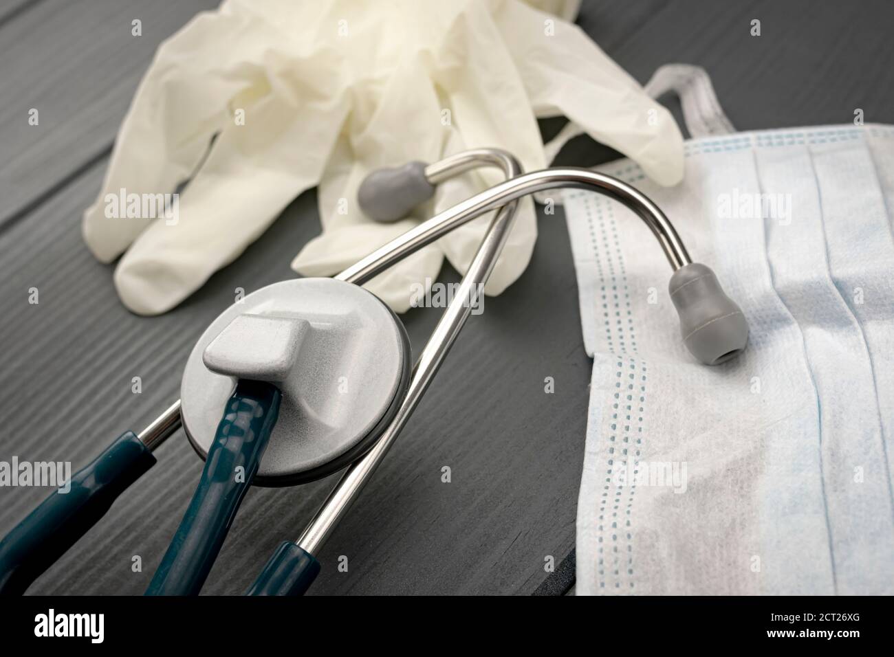 Personal protective equipment for doctors and nurses in a Hospital for the detection of contagious diseases such as coronavirus Stock Photo