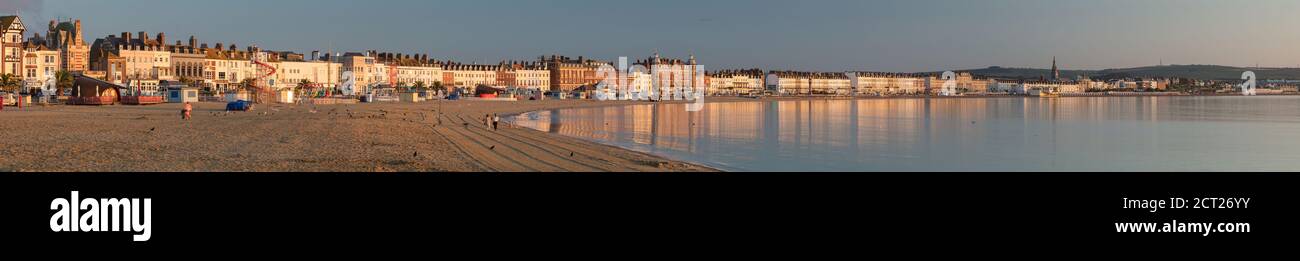 Weymouth Sea Front at dawn, Jurassic Coast, Dorset, England, UK Stock Photo