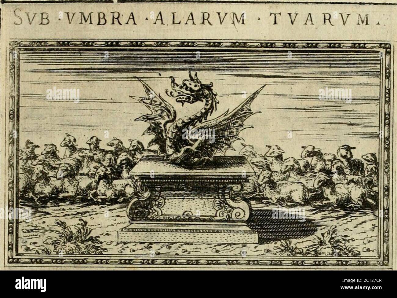 . Delle allvsioni, imprese, et emblemi del Sig. Principio Fabricii da Teramo sopra la vita, opere, et attioni di Gregorio XIII pontefice massimo, libri VI : nei quali sotto l'allegoria del drago, arme del detto pontefice, si descriue anco la uera forma d'un principe Christiano .. . Icclcfii catholicat lypiis. C L X X I I I. Ouel D^^Go à pie óie lalma Dea Mìnerua,Che dal cerebro vjct del fimmo Gtouc^yNon muta t pajsi,nè mai gli occhi mouc^;Aia vigilando il facro Tempio ojferua. OueHa ijt diede tiCtei per Guida ye SeruaQuel per Cuftodta, e di Noi Cura -, e dou(LJStampate ti pie dt VtgiUnT^ piou Stock Photo