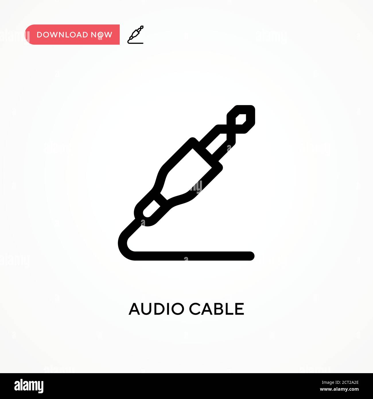 Audio cable Simple vector icon. Modern, simple flat vector illustration for web site or mobile app Stock Vector