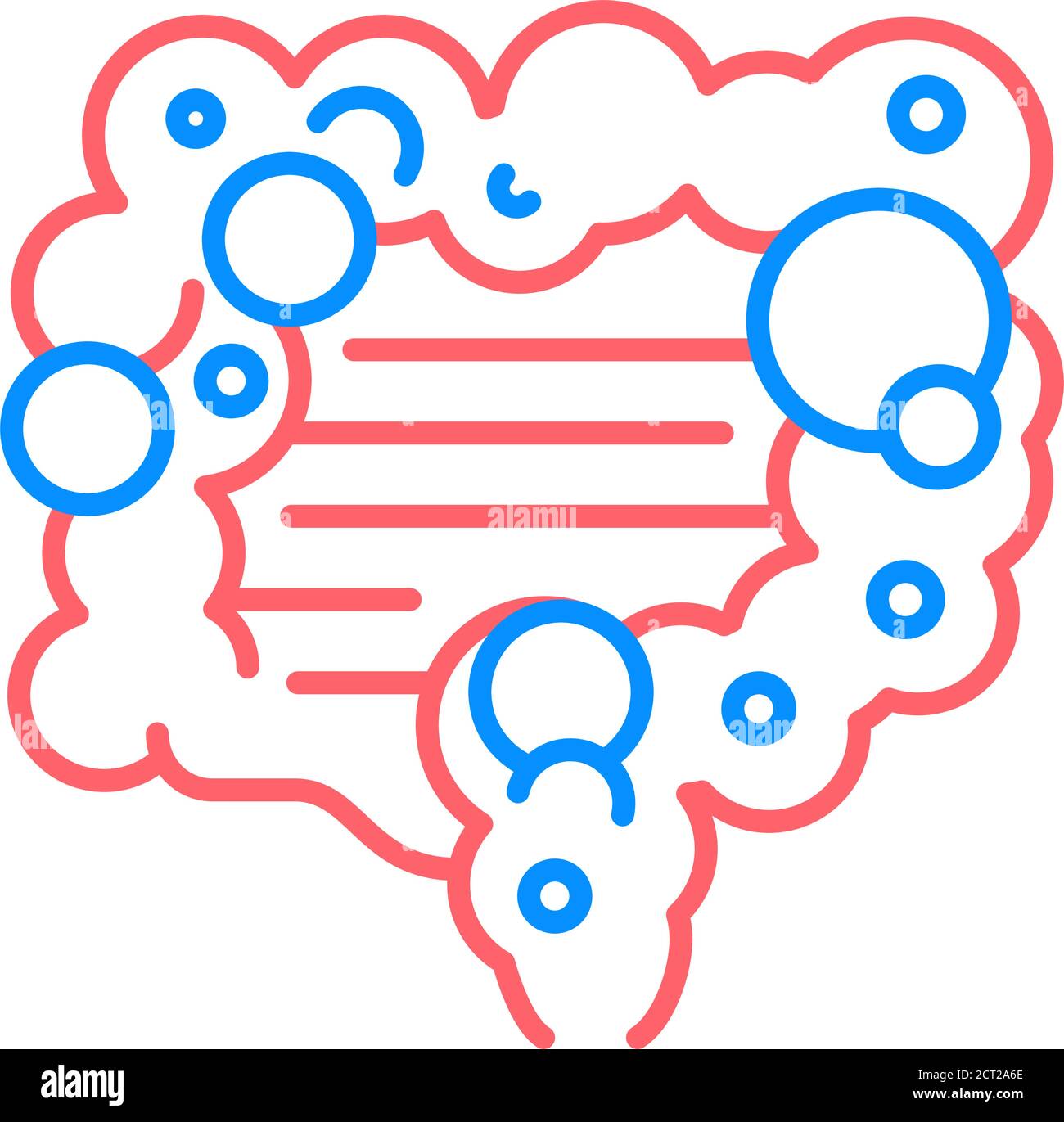 Indigestion line color icon. Stomachache. Allergy symptom diarrhea