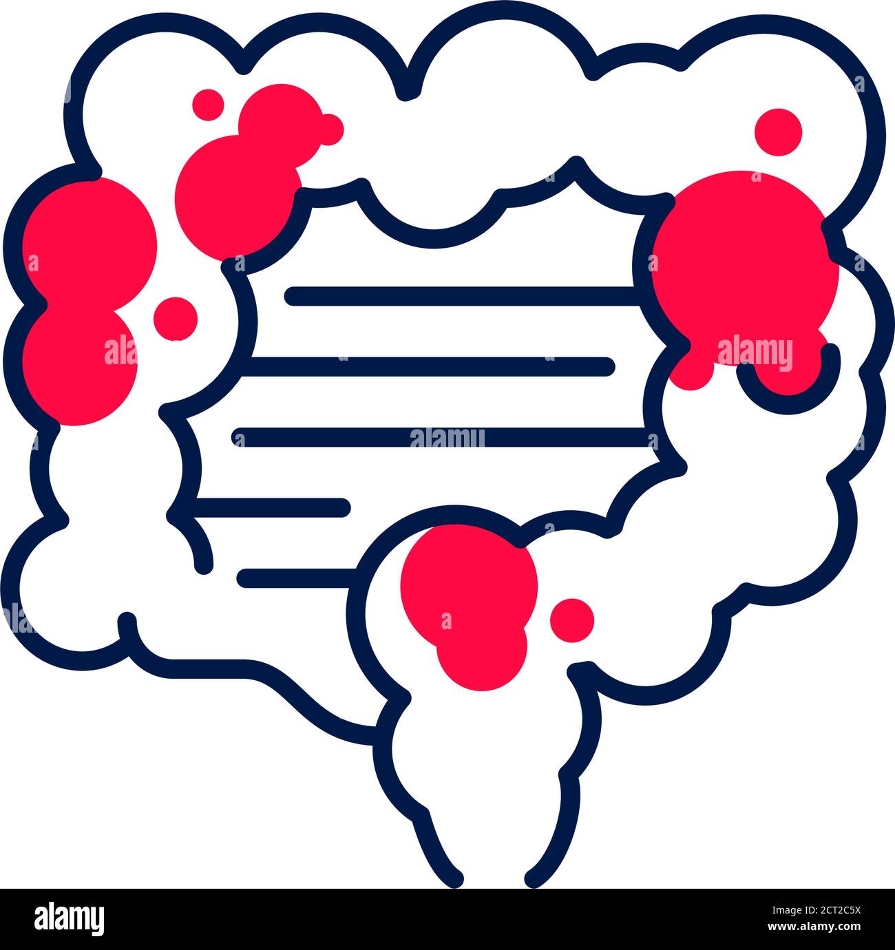 Indigestion line color icon. Stomachache. Allergy symptom diarrhea