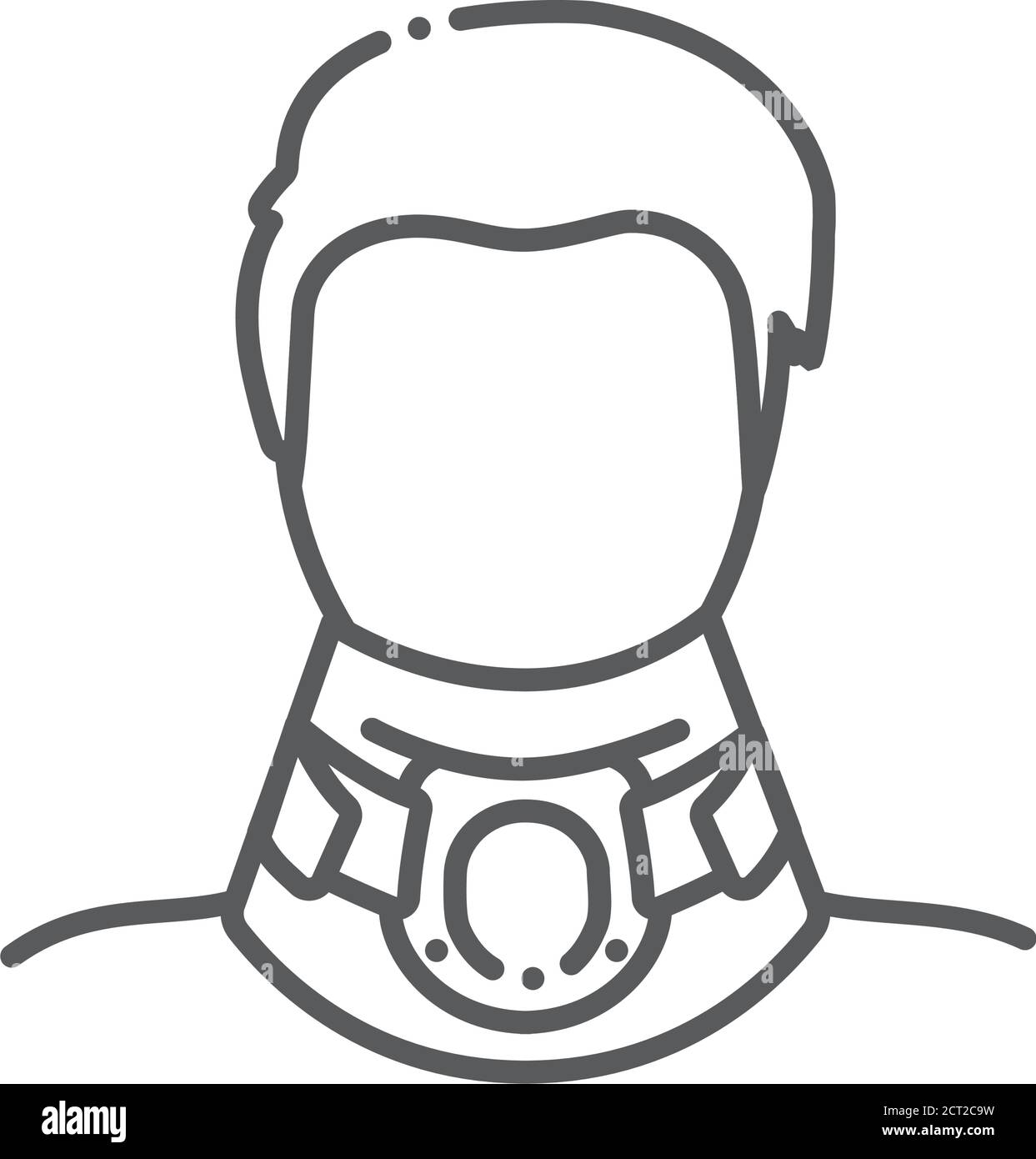 Orthopedic cervical neck collar line color icon.Traumatic head and neck