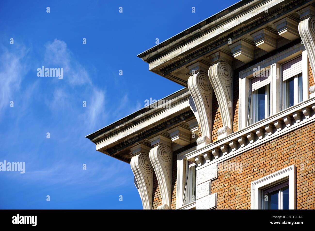 Detail of the architecture on building from nineteenth-century buildings Stock Photo