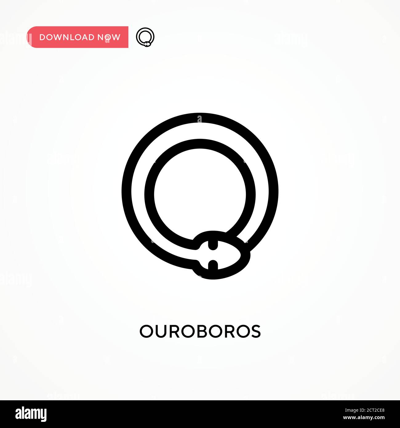 Ouroboros Simple vector icon. Modern, simple flat vector illustration for web site or mobile app Stock Vector
