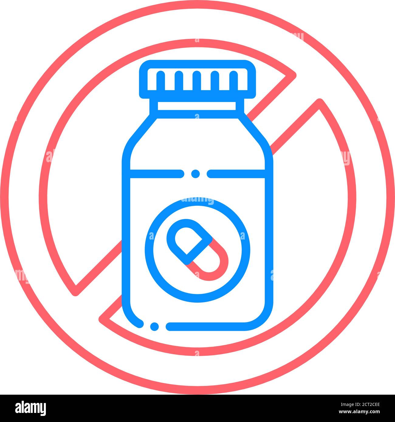 Pill bottle allergy line color icon. Allergic reaction to drug