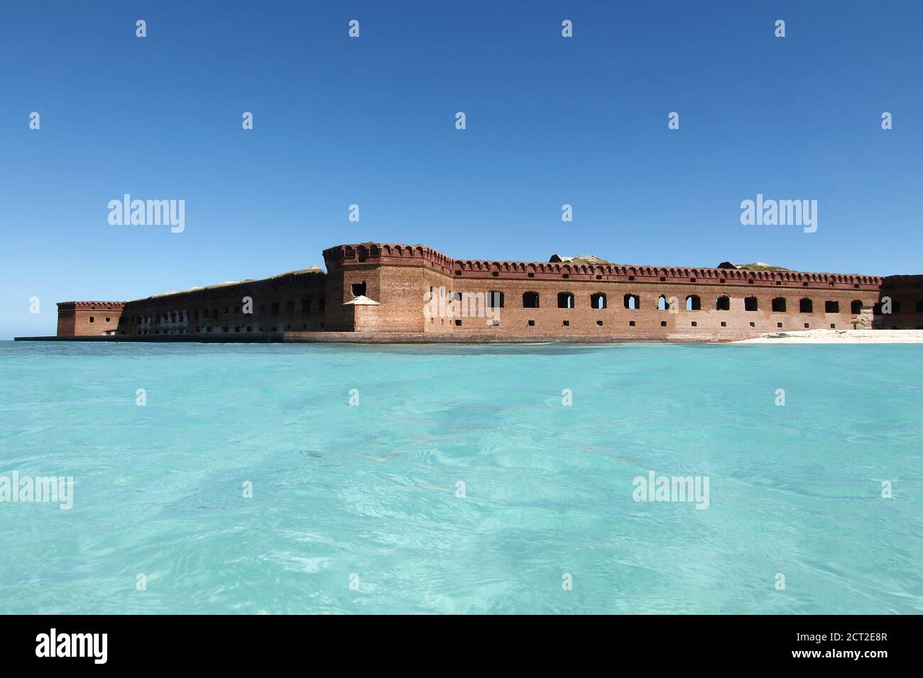 Waterfront view of Fort Jefferson at Dry Tortugas National Park in the Florida Keys. Stock Photo