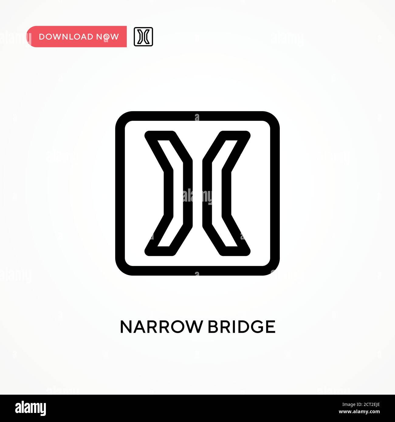 Narrow bridge Simple vector icon. Modern, simple flat vector illustration for web site or mobile app Stock Vector