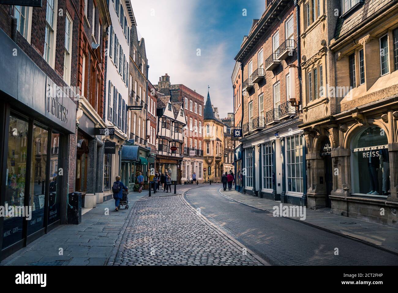 A view looking down Trinity Street in Cambridge, uk Stock Photo