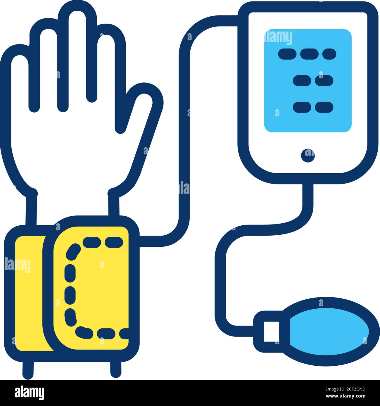 Blood Pressure Measuring Color Line Icon High Blood Examination Medical Equipment Pictogram For Web Mobile App Promo Stock Vector Image Art Alamy