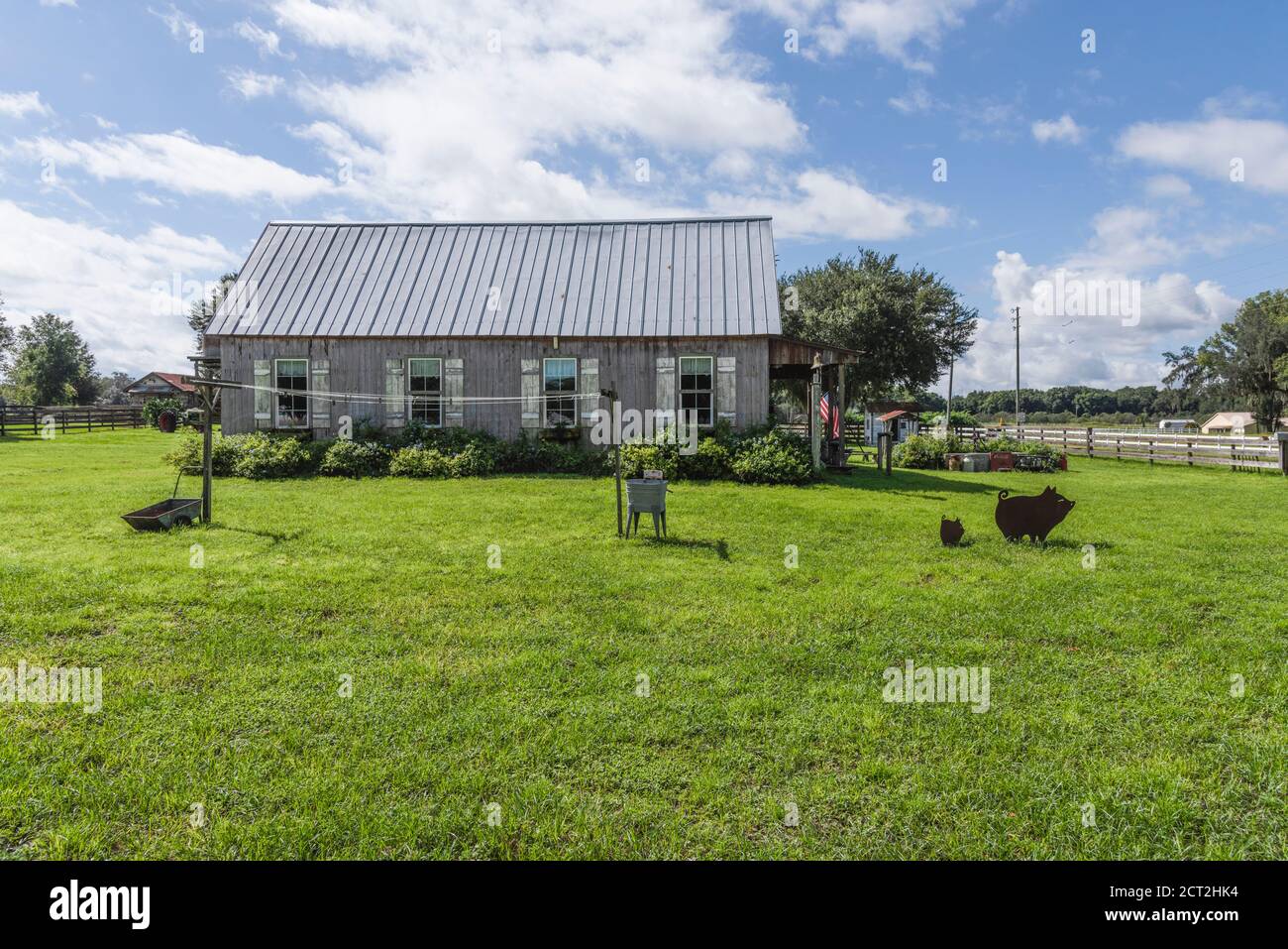 Florida Antique Farm House Landscape USA Stock Photo