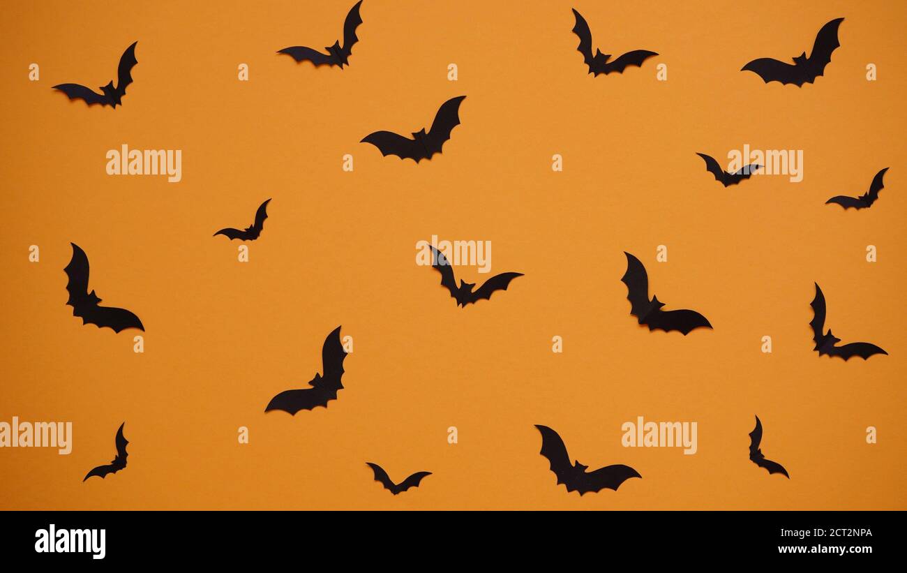 Halloween decoration concept - seamless pattern with black paper bats ...