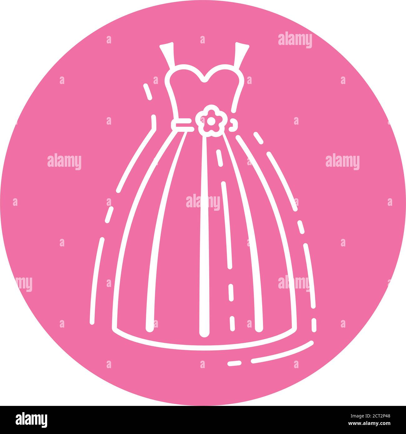 Wedding dress line color icon. Bridal outfit concept. Wedding boutique. Sign for web page, mobile app, banner. Pictogram UI UX and GUI user interface Stock Vector