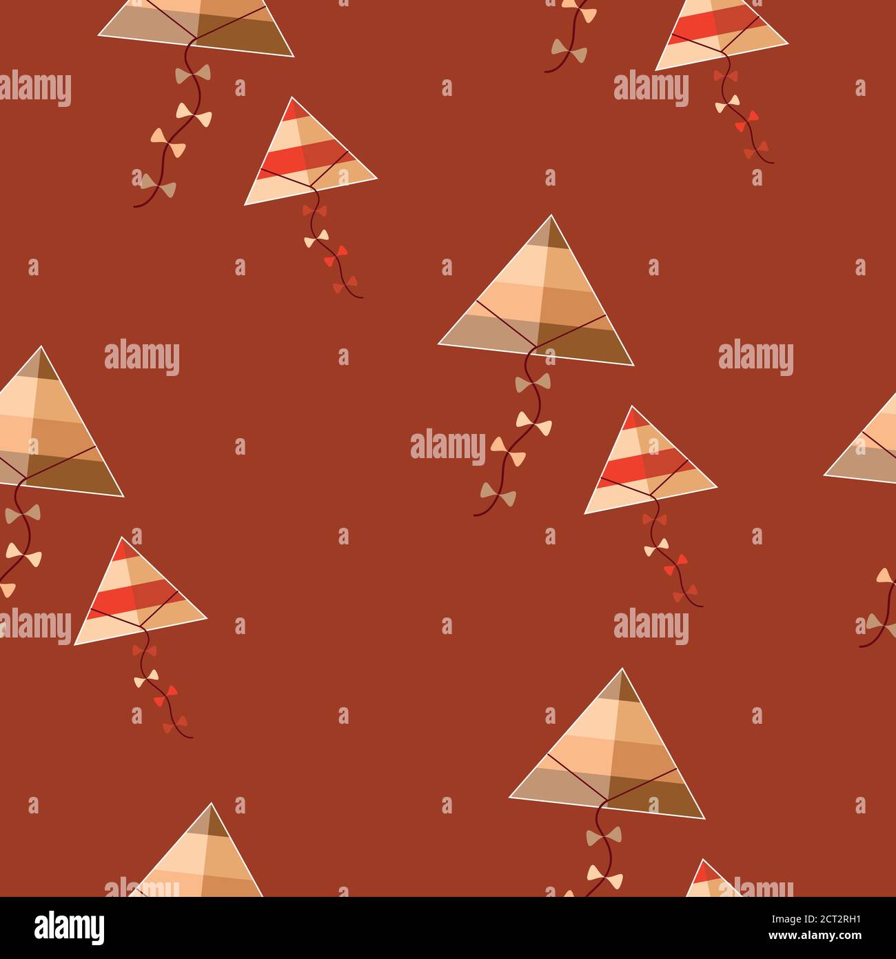 seamless pattern with kites vector - red and brown colors Stock Vector ...