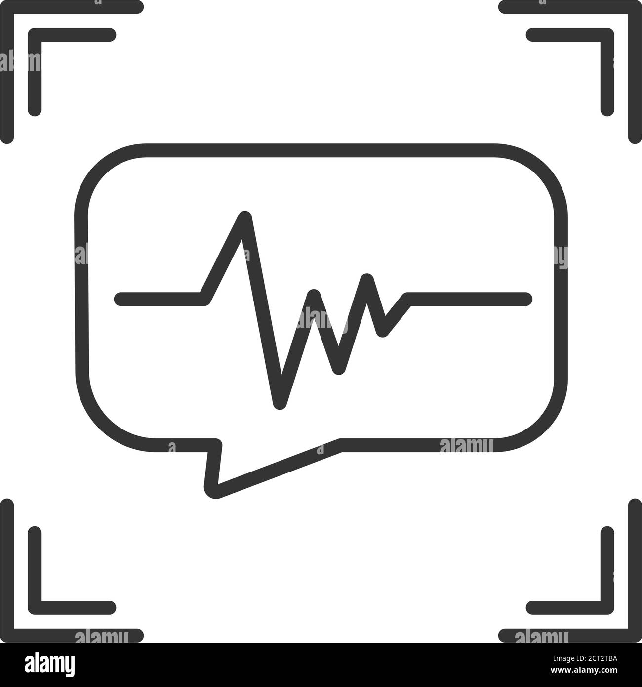 Voice identification black line icon. Recognition system of person. Concept of: authorization, dna system, scientific technology, scanning. Biometric Stock Vector